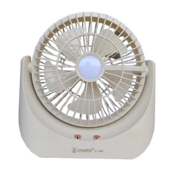 JY Super Powerful Lithium Rechargeable Mini Table Fan with LED Light - JY-1881