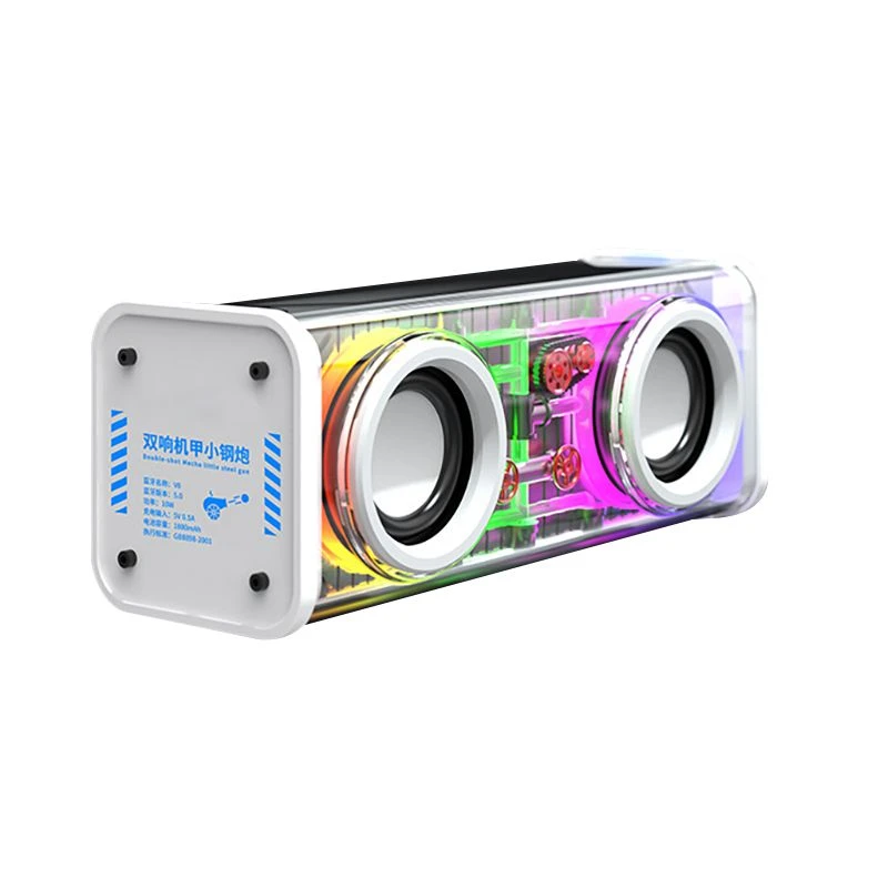 Mecha V8 10W Dual Speaker Transparent RGB Bluetooth Speaker