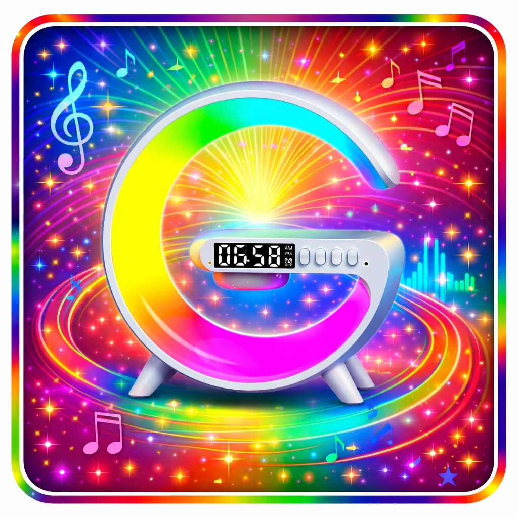 G63 Smart Light Wireless RGB Charger Table Lamp With Speaker